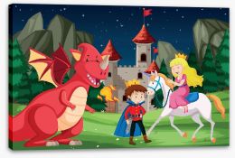 Knights and Dragons Stretched Canvas 263821452