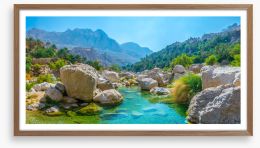 By the turquoise river Framed Art Print 267875115