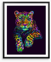 Neon leopard Framed Art Print 269015727