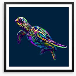 Neon turtle Framed Art Print 269454889