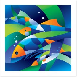 Colourful fishes in the depths Art Print 27873150