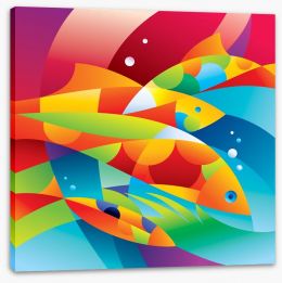Colourful fishes in the coral Stretched Canvas 27873198