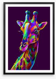 Neon giraffe Framed Art Print 279241058