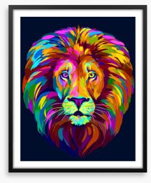 Neon lion Framed Art Print 280266655