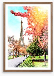 Eiffel Tower sunlight Framed Art Print 281119641