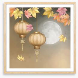 Paper lantern fall Framed Art Print 282211393