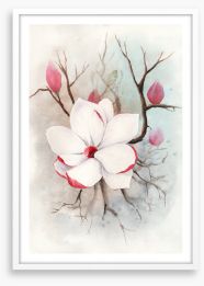 The first magnolia Framed Art Print 284792285