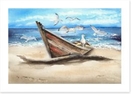Beached with the birds Art Print 284992898