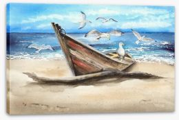 Beached with the birds Stretched Canvas 284992898