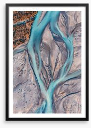 Above the braided river Framed Art Print 286036073