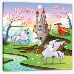 Knights and Dragons Stretched Canvas 28604164