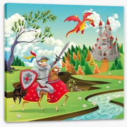 Knights and Dragons Stretched Canvas 28654551