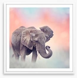 Emerging elephant Framed Art Print 288988473