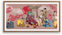 Dragon kabuki panorama Framed Art Print 292652619