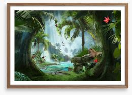 Jungle paradise lagoon Framed Art Print 294173389