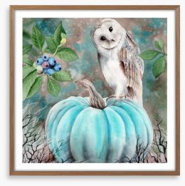 The pumpkin owl Framed Art Print 297270999