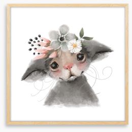 Little floral mouse Framed Art Print 303559016