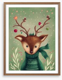 Deer Christmas Framed Art Print 303784187