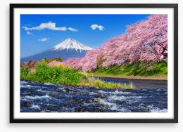 Flowing to Mt Fuji Framed Art Print 317746746