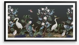 Peacock dream chinoiserie Framed Art Print 320867217