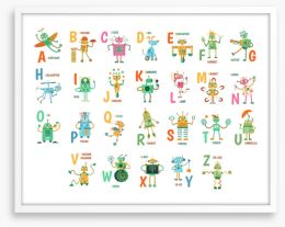 Robot alphabet Framed Art Print 321266698