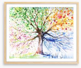 Four seasons tree Framed Art Print 32172228