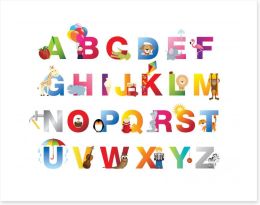 Alphabet and Numbers Art Print 32422888