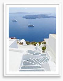Santorini steps Framed Art Print 32521274