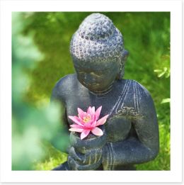 Pink lily buddha Art Print 33306040