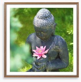 Pink lily buddha Framed Art Print 33306040