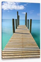 Turquoise blue sea wharf Stretched Canvas 33445615