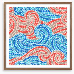 Swirly sea mosaic I Framed Art Print 334908945