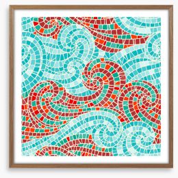 Swirly sea mosaic II Framed Art Print 334909545