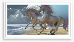 The unicorn beach Framed Art Print 33736740