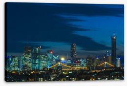 Night lights of Brisbane skyline Stretched Canvas 33925613