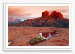 Cathedral Rock reflections Framed Art Print 34577153