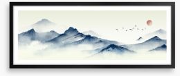 Mountain mist panorama Framed Art Print 348415657