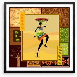 Dancing with the tribal basket Framed Art Print 34844988