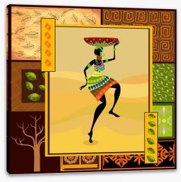 Dancing with the tribal basket Stretched Canvas 34844988