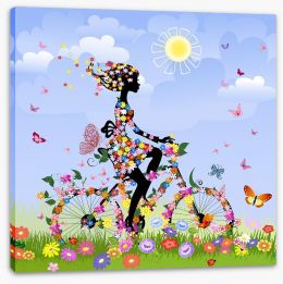 Butterfly bicycle Stretched Canvas 35287221