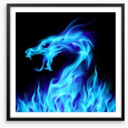 Blue spirit dragon Framed Art Print 35290103