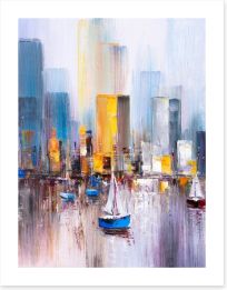 Manhattan bay boats 1 Art Print 358113986
