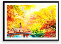 Golden maple geisha Framed Art Print 359203425