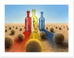 Bottles in the desert Art Print 36039242