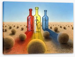 Bottles in the desert Stretched Canvas 36039242
