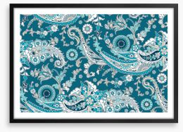 Ocean of paisley Framed Art Print 362155253