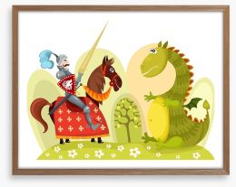 Knights and Dragons Framed Art Print 36448166