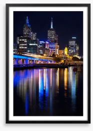Melbourne by night Framed Art Print 36582609