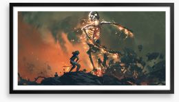 The flaming skeleton Framed Art Print 365974228