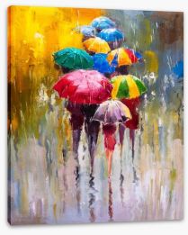 The umbrella parade Stretched Canvas 366537047
